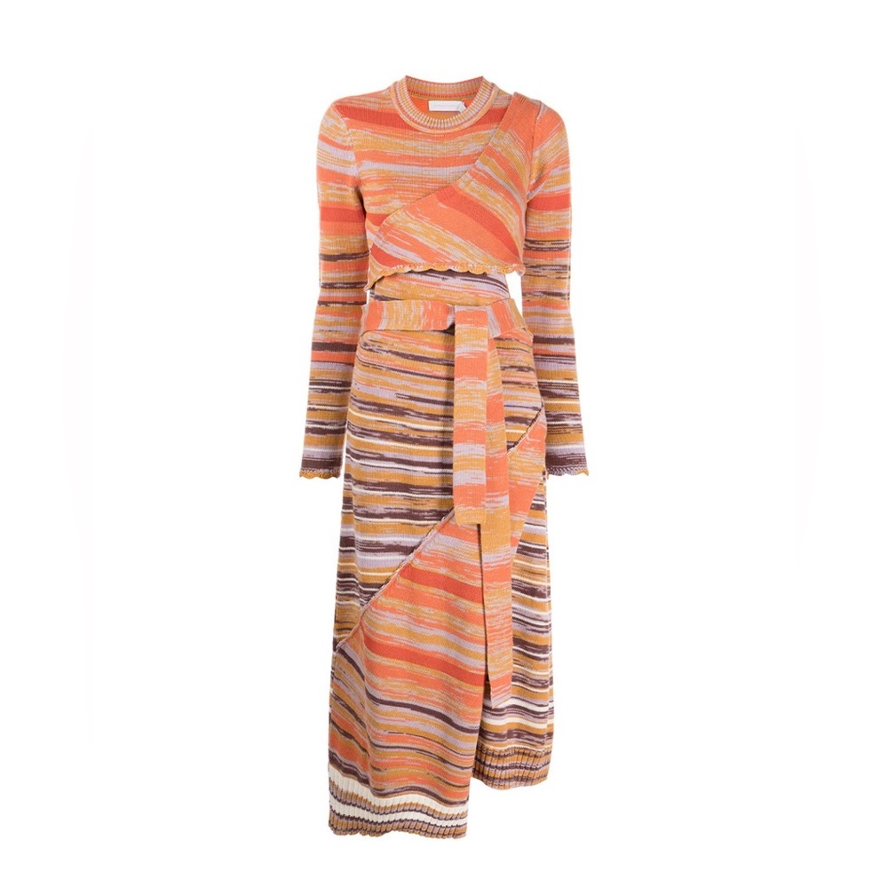 Simkhai space dye knitted wrap dress